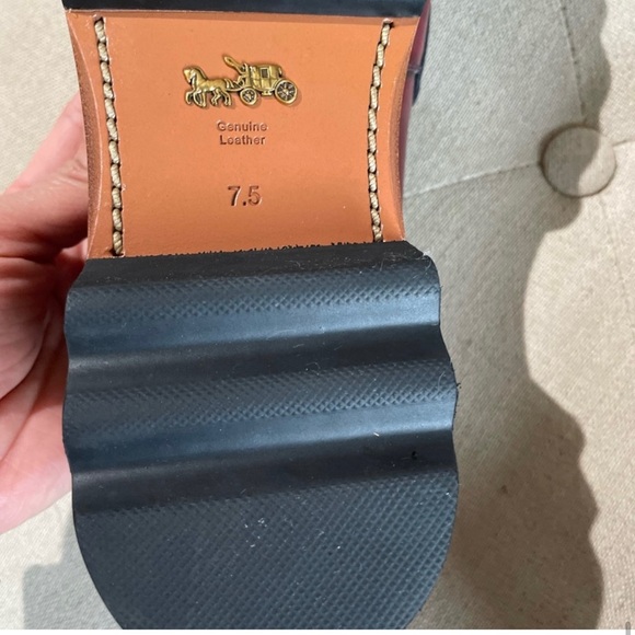 Coach Lenox Loafers tea rose size 7.5 b burgundy color - Picture 7 of 10